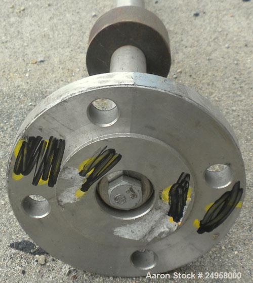 Used- Agitator Shaft, 316 Stainless Steel. 1'' Diameter x 62-3/4'' long shaft with a 3'' diameter plastic impeller. 4-3/4'' ...