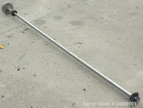 Used- Agitator Shaft, 316 Stainless Steel. 1'' Diameter x 62-3/4'' long shaft with a 3'' diameter plastic impeller. 4-3/4'' ...