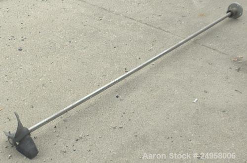 Used- Agitator Shaft, 316 Stainless Steel. 1" Diameter x 83" long shaft with a 10" diameter plastic impeller. 4-3/4" O.D. (4...