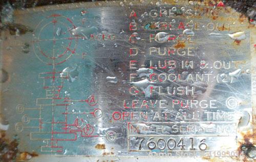Used Lightnin Agitator Seal. Approximate 8 1/2" diameter flange with 2 1/2" bolt centers. Includes top lifting lugs.