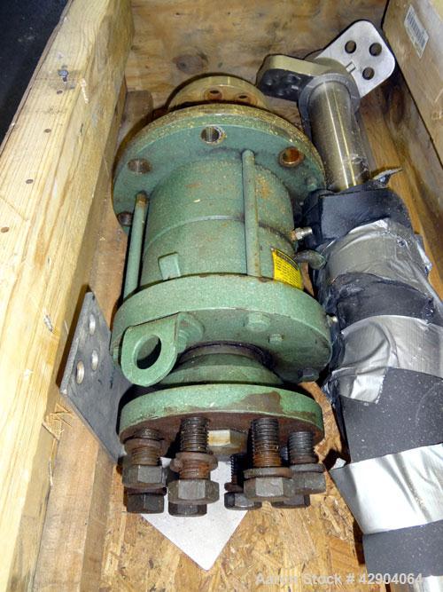 Used Lightnin Agitator Shaft, 316 Stainless Steel. Approximate 2-1/2" diameter x 114" long. (2) 3 Blade bolt on turbines. Approximate 6-1/4" Diameter 10 bolt hole mounting flange on approximate 1-3/4...