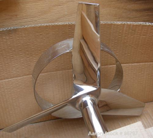 Unused- Lightnin Agitator Shaft, 316 Polished Stainless Steel. 1-1/2" diameter x 102" long. Threaded mounting end. Includes (2) 3 blade turbines.