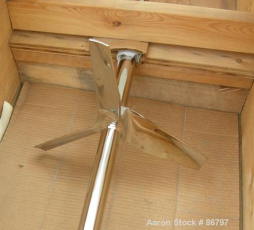 Unused- Lightnin Agitator Shaft, 316 Polished Stainless Steel. 1-1/2" diameter x 102" long. Threaded mounting end. Includes (2) 3 blade turbines.