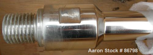 Unused- Lightnin Agitator Shaft, 316 Polished Stainless Steel. 1-1/4" diameter x 64" long shaft. Threaded mounting end. Includes (2) 3 blade turbines.