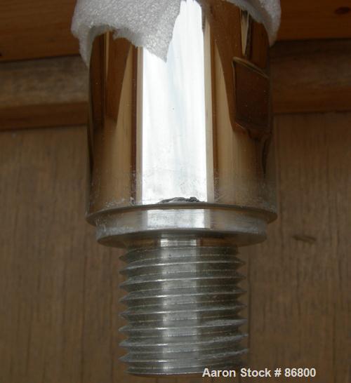 Used Unused- Lightnin Agitator Shaft, 316 Polished Stainless Steel. 1-1/2" diameter x 75" long shaft. Threaded mounting end. Includes (2) 3 blade turbines.