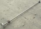 Used- Agitator Shaft, 316 Stainless Steel. 1'' Diameter x 62-3/4'' long shaft with a 3'' diameter plastic impeller. 4-3/4'' ...