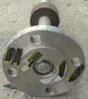 Used Agitator Shaft, 316 Stainless Steel. 1'' Diameter x 62-3/4'' long shaft with a 3'' diameter plastic impeller. 4-3/4'' O.D. (4) 1/2'' diameter hole mounting flange on approximate 2-5/8'' centers