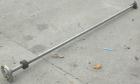 Used Agitator Shaft, 316 Stainless Steel. 1'' Diameter x 62-3/4'' long shaft with a 3'' diameter plastic impeller. 4-3/4'' O.D. (4) 1/2'' diameter hole mounting flange on approximate 2-5/8'' centers