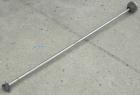 Used Agitator Shaft, 316 Stainless Steel. 1'' Diameter x 62-3/4'' long shaft with a 3'' diameter plastic impeller. 4-3/4'' O.D. (4) 1/2'' diameter hole mounting flange on approximate 2-5/8'' centers