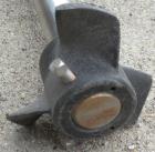 Used Agitator Shaft, 316 Stainless Steel. 1'' Diameter x 62-3/4'' long shaft with a 3'' diameter plastic impeller. 4-3/4'' O.D. (4) 1/2'' diameter hole mounting flange on approximate 2-5/8'' centers