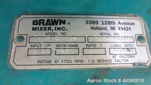 Used Brawn Fixed Mount, Open Tank Design Agitator, Model BGMF 150