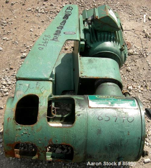 Used Lightnin Side Entering Agitator, Model 108-RSES-10. Ratio 6.23:1, output rpm 280. Driven by a 10 hp, 3/60/230/460 volt, 1735 rpm motor.