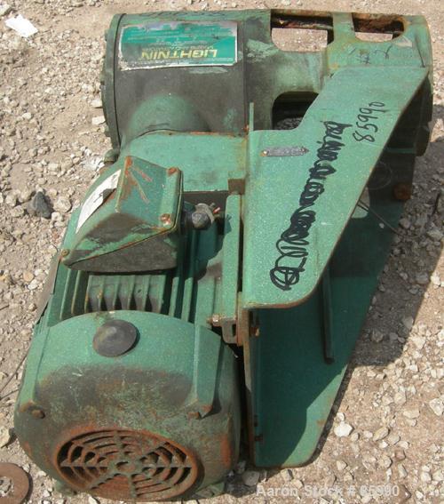 Used Lightnin Side Entering Agitator, Model 108-RSES-10. Ratio 6.23:1, output rpm 280. Driven by a 10 hp, 3/60/230/460 volt, 1735 rpm motor.
