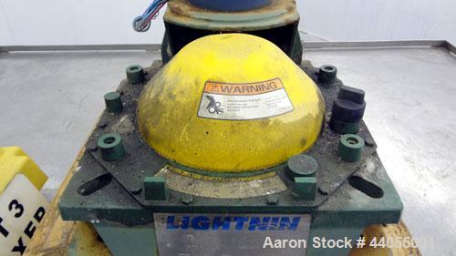 Used Lightnin Series 10 Top Entering Agitator, Model 14Q2. Ratio 14.06 to 1, output 125 rpm. Driven by a 2hp, 3/60/208-230/460 volt, 1740 rpm motor.