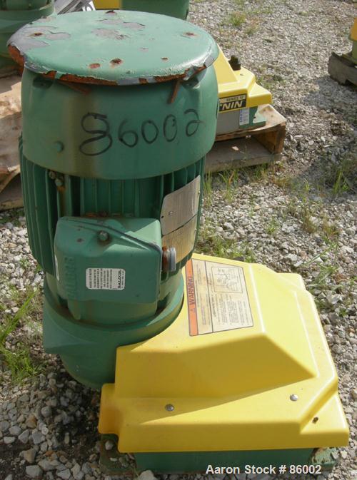 Used Lightnin Series 10 Top Entering Agitator, Model 15QS2. Open tank design, ratio 17.31:1, output RPM 45. Driven by a 2 HP, 3/60/230/460 Volt, 850 RPM motor.