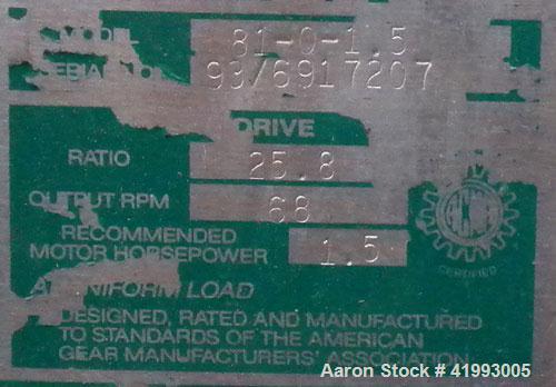 Used Lightnin Agitator Gear Drive Only, Model 81-Q-1.5. Ratio 25.8 to 1, output 68 rpm.