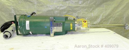 Used Lightnin Clamp-On Agitator, Model X1P33.  1-1/2" Diameter x 18" long 316 stainless steel shaft with a 3 blade prop.  Driven by a 1/2 hp, 3/60/230/460 volt, 1725 rpm motor.  Includes a Lightnin i...