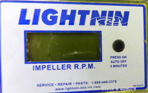 Used Lightnin Clamp-On Agitator, Model X1P33.  1-1/2" Diameter x 18" long 316 stainless steel shaft with a 3 blade prop.  Driven by a 1/2 hp, 3/60/230/460 volt, 1725 rpm motor.  Includes a Lightnin i...