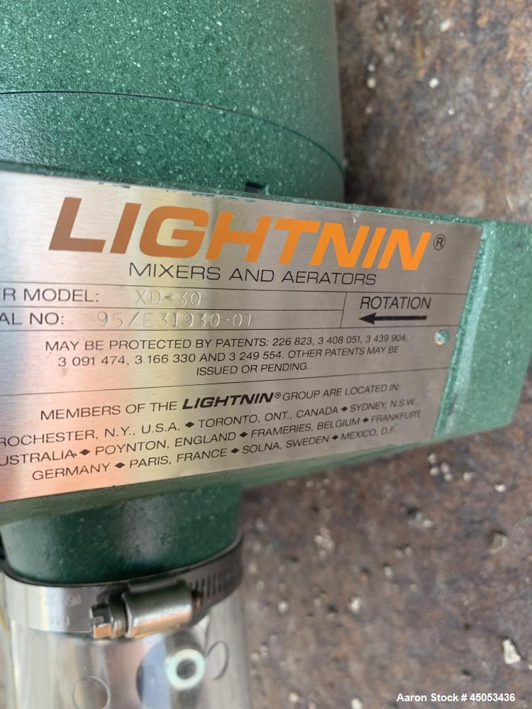 Sin usar- Agitador Lightnin, modelo Xd-30. Eje de acero inoxidable de aproximadamente 1/2' de diámetro x 32' de largo, sin c...