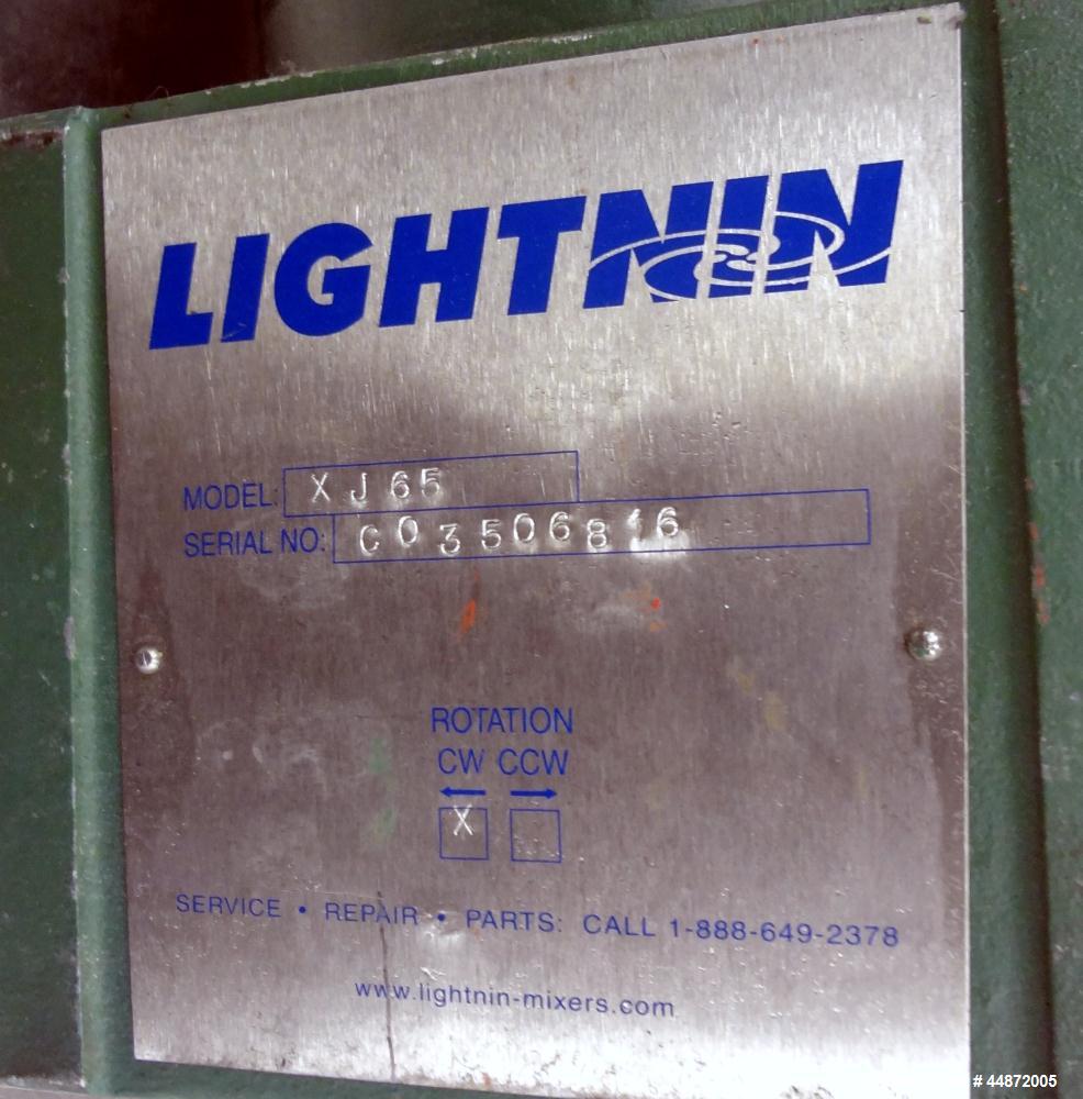 Used Lightnin Clamp-On Agitator, Model XJ-65.  0.65 Hp, 1/60/230/460 volt, 1740 rpm motor.  Requires an approximately 5/8" diameter shaft.