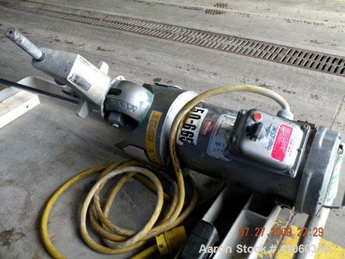 Used Lightnin Clamp-On Agitator, Model XJ-75VM. 3/4" diameter x 50" long 316 stainless steel shaft with a 8-1/2" diameter 316 stainless steel 3 blade prop. Driven by a 3/4 hp, 180 volt, 1750 rpm moto...