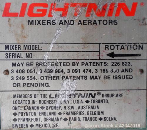 Used- Lightnin Top Entering Agitator, Model XJCK-43XP