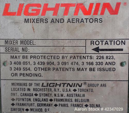 Used- Lightnin Top Entering Agitator, Model XJCK-43XP