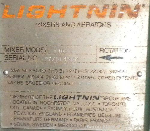 Used- Lightnin Closed Tank Design Top Entering Agitator, Model XJDS