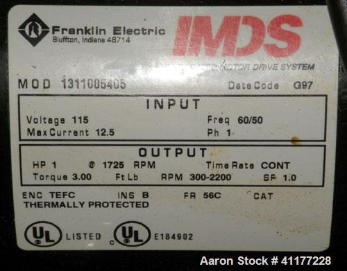 Used U.S. Best Clamp On Agitator, Model ABT1V. Driven by a 1 hp, 1/60/115 volt, 1725 rpm motor. Includes a Franklin IMDS motor drive. Requires shaft.