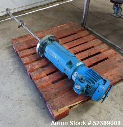 Used- Chemineer Agitator. Stainless steel shaft with dual 3-blade prop. Driven by 2hp, 3/60/208-230/460 volt, 1755 rpm motor...