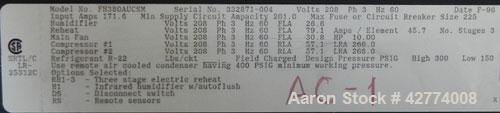 Used Liebert Deluxe System 3, 30 Ton Temperature Control System Consisting Of: (1) Liebert Model FH380AUCSM indoor unit with evaporator coil and compressor unloaders. (1) Liebert rooftop air cooled 4...