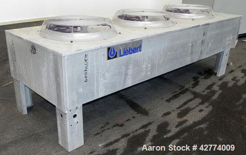 Used Liebert Air Cooled 3 Fan Rooftop Condenser Unit, Model CDF308LY. 1 Fan driven by a 3/4 HP, 1/60/208/230 Volt motor. 2 fans driven by a 3/4 HP, 3/60/208/230 Volt motors. Requires indoor unit with...