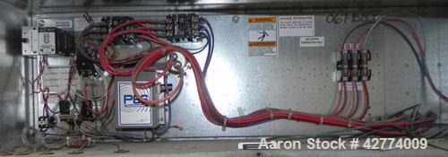 Used Liebert Air Cooled 3 Fan Rooftop Condenser Unit, Model CDF308LY. 1 Fan driven by a 3/4 HP, 1/60/208/230 Volt motor. 2 fans driven by a 3/4 HP, 3/60/208/230 Volt motors. Requires indoor unit with...
