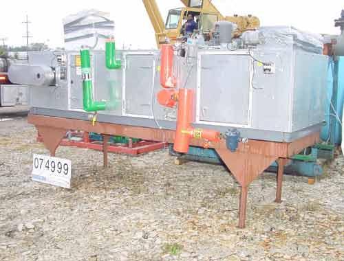 USED:Temtrol welded frame indoor air handling unit, model WF-DH4.15 psi max steam, 250 psi max water coil. 2 hp supply fan, 2000 cfm,cooiling coil 2000 cfm, heating coil 2000 cfm. Side access doors.