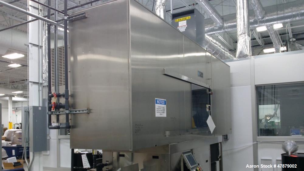 Used Crest Superheated Ultrasonic Vapor Degreaser Washer. 40 kHz, Model F-300-3/181212. 2nd rinse tank with 40 kHz ultrasonics. Superheat drying set-down. Parallel basket automation with upper enclos...