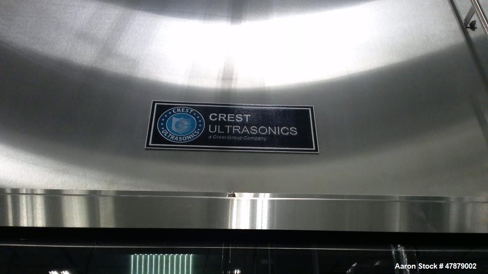 Used Crest Superheated Ultrasonic Vapor Degreaser Washer. 40 kHz, Model F-300-3/181212. 2nd rinse tank with 40 kHz ultrasonics. Superheat drying set-down. Parallel basket automation with upper enclos...