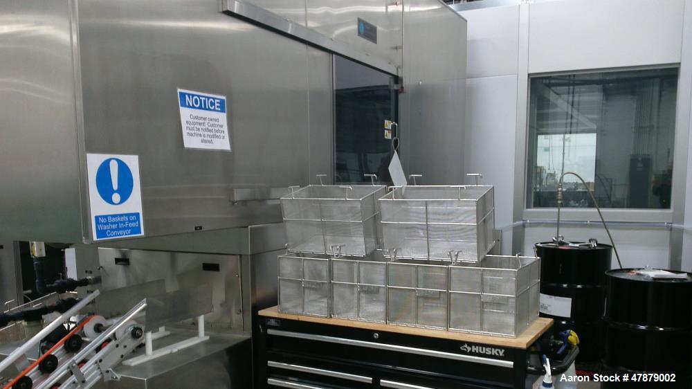 Used Crest Superheated Ultrasonic Vapor Degreaser Washer. 40 kHz, Model F-300-3/181212. 2nd rinse tank with 40 kHz ultrasonics. Superheat drying set-down. Parallel basket automation with upper enclos...