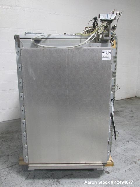 Used Getinge Sterilizer Autoclave, Model 91415. Stainless steel product contact surfaces, dual sided pass thru design with pneumatic door closure, 2010 liter chamber volume, approximately 870 mm wide...