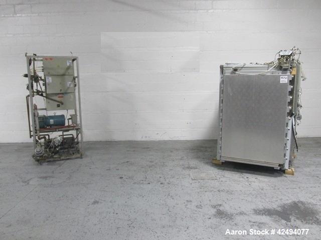 Used Getinge Sterilizer Autoclave, Model 91415. Stainless steel product contact surfaces, dual sided pass thru design with pneumatic door closure, 2010 liter chamber volume, approximately 870 mm wide...