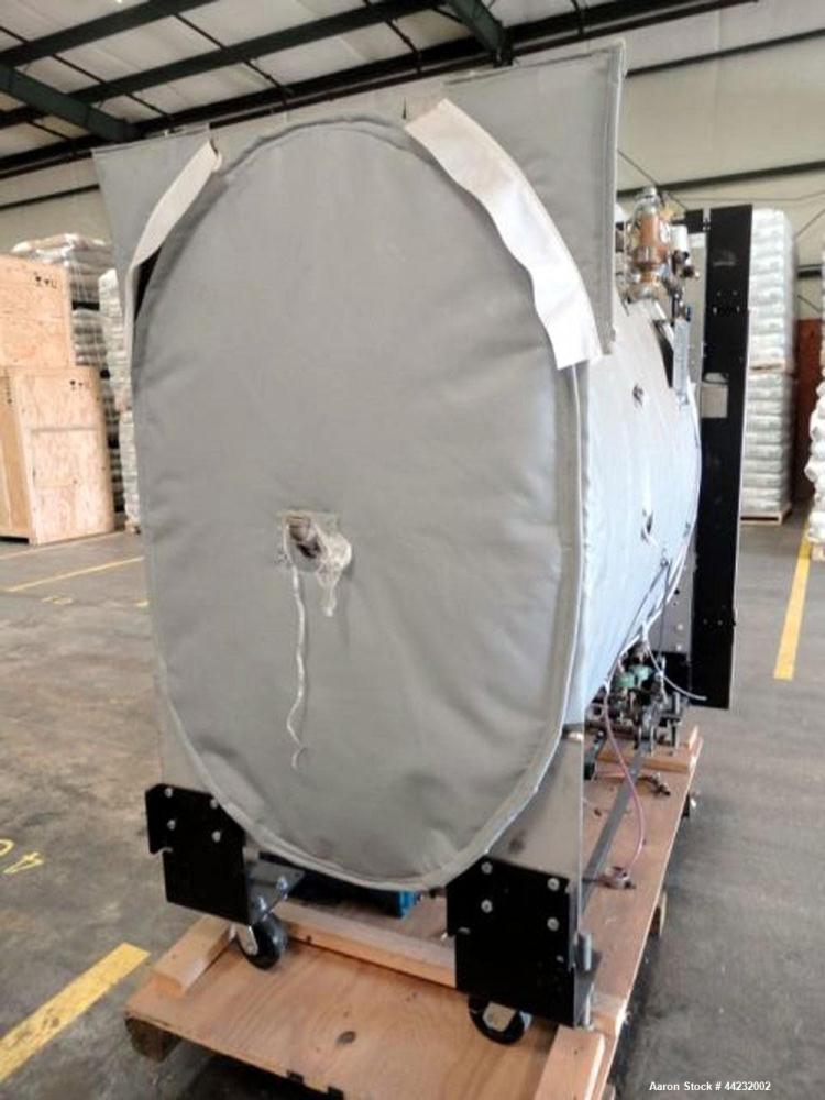 Used Steris (Amsco) Single Door Pharmaceutical Autoclave, Model SV-160H, prevac steam sterilizer. Camber rated Full Vacuum at 300 degrees F, jacket rated 45 psi at 300 degrees F. Includes portable ca...