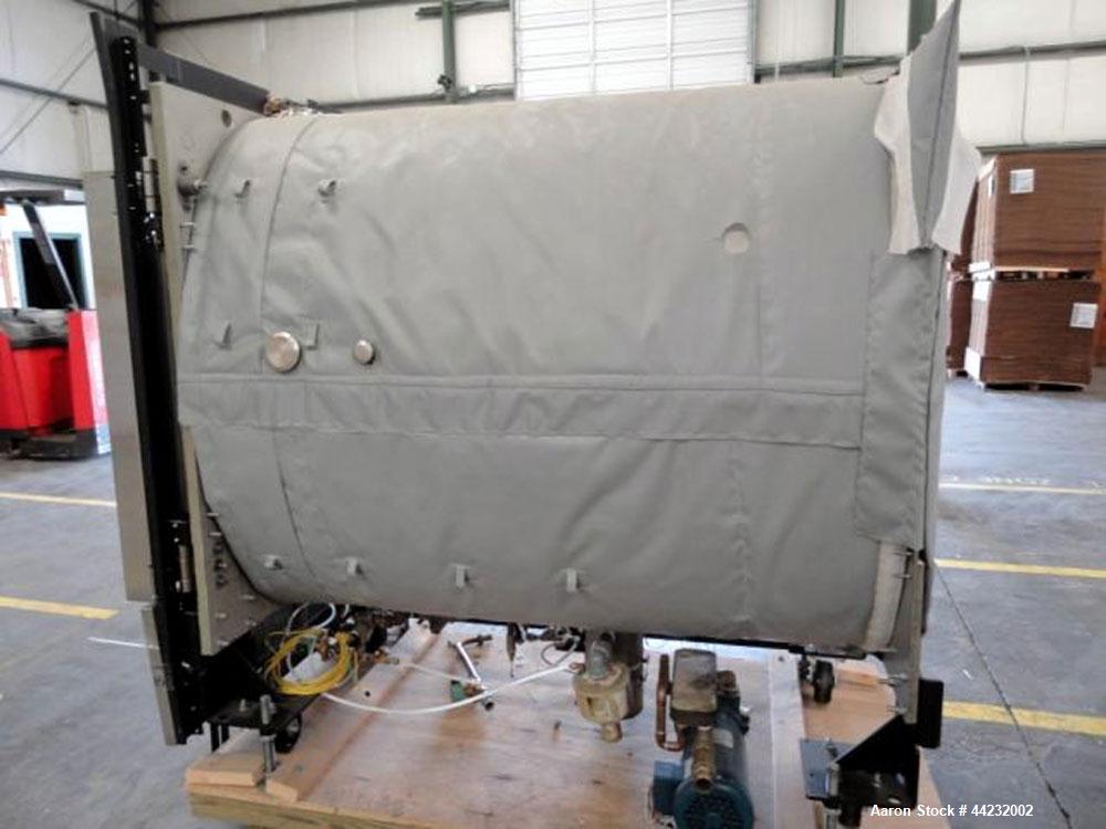 Used Steris (Amsco) Single Door Pharmaceutical Autoclave, Model SV-160H, prevac steam sterilizer. Camber rated Full Vacuum at 300 degrees F, jacket rated 45 psi at 300 degrees F. Includes portable ca...