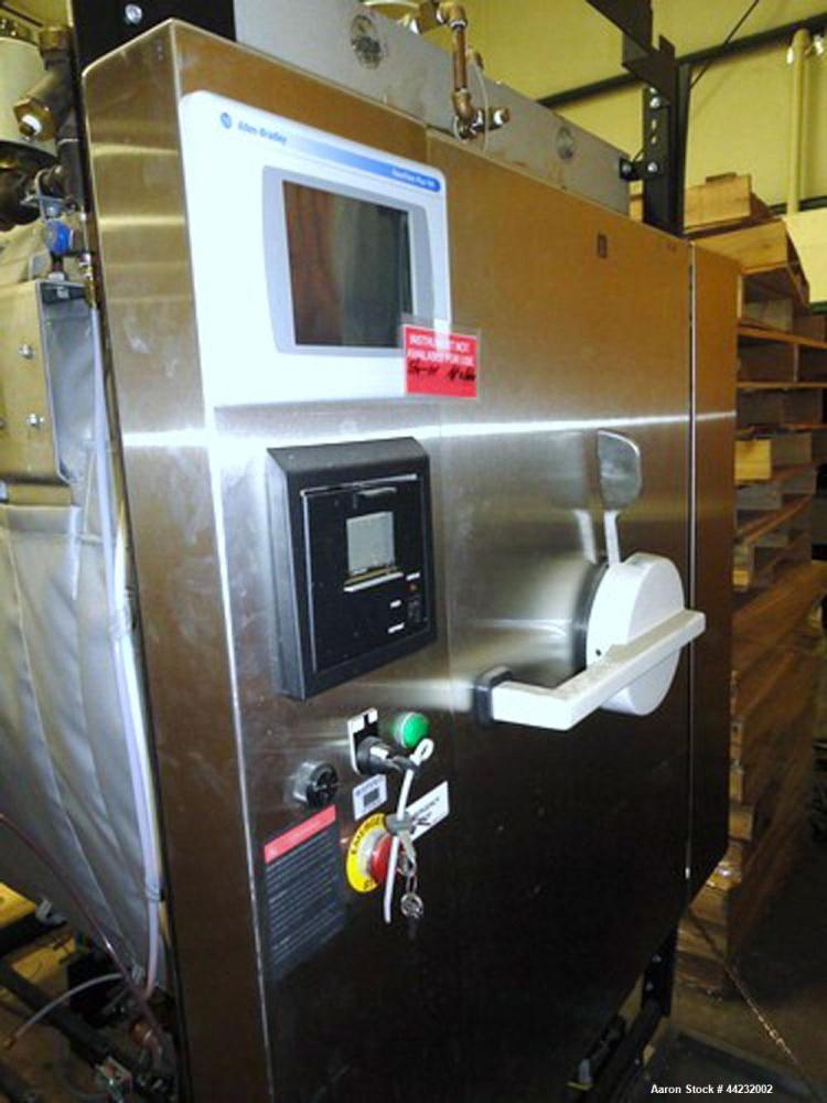 Used Steris (Amsco) Single Door Pharmaceutical Autoclave, Model SV-160H, prevac steam sterilizer. Camber rated Full Vacuum at 300 degrees F, jacket rated 45 psi at 300 degrees F. Includes portable ca...