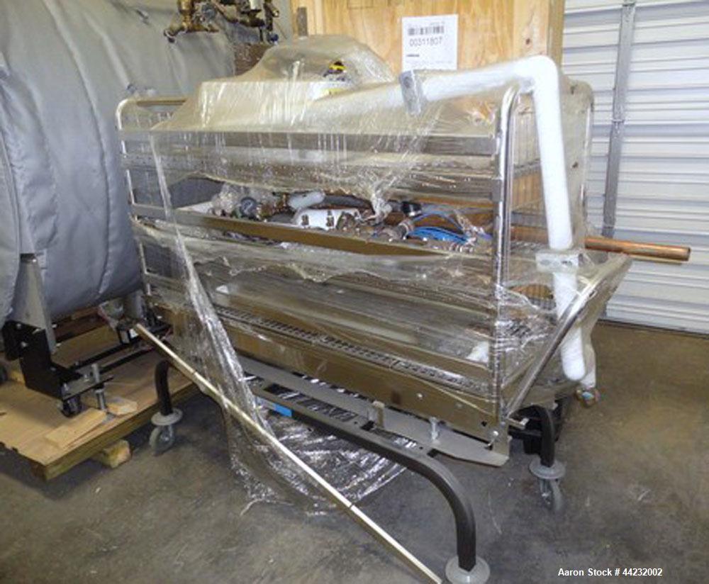 Used Steris (Amsco) Single Door Pharmaceutical Autoclave, Model SV-160H, prevac steam sterilizer. Camber rated Full Vacuum at 300 degrees F, jacket rated 45 psi at 300 degrees F. Includes portable ca...