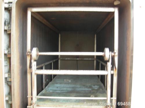 Used: Castle Company sterilizer, stainless steel, horizontal.  36" wide x 43" high x 87" deep.  (1) pull-out tray, hinged door with (2)4" sight glass.  Carbon steel jacket rated 36 psi at 282 deg f. ...