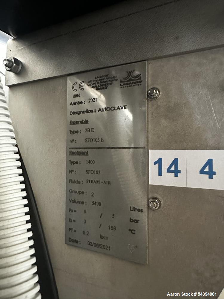 Used Lagarde 2B E Static Retort Autoclave – 5,490 Liter Stainless Steel Sterilization Vessel (2021)