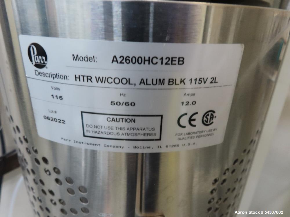Used Parr mod. A2600HC12EB, Pressure Reactor w/ Controller, 1000psi, 115 V, HZ 50/60, Amps 12.0;Lot #21