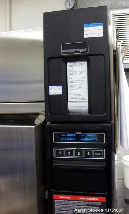 Used Steris Amsco Eagle Vacamatic Sterilizer, Model E3033-S-1. Chamber approximately 24" x 36" x 36". Stage 3 controls. Includes loading cart. NOT AVAILABLE UNTIL 4/12.