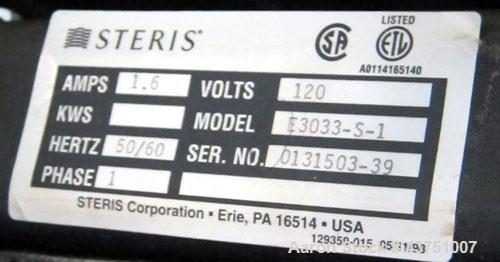 Used Steris Amsco Eagle Vacamatic Sterilizer, Model E3033-S-1. Chamber approximately 24" x 36" x 36". Stage 3 controls. Includes loading cart. NOT AVAILABLE UNTIL 4/12.