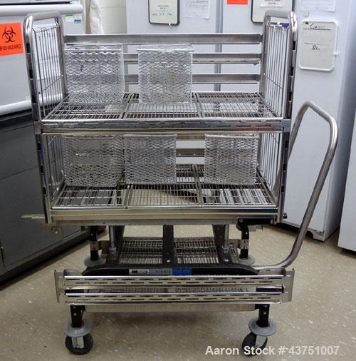 Used Steris Amsco Eagle Vacamatic Sterilizer, Model E3033-S-1. Chamber approximately 24" x 36" x 36". Stage 3 controls. Includes loading cart. NOT AVAILABLE UNTIL 4/12.