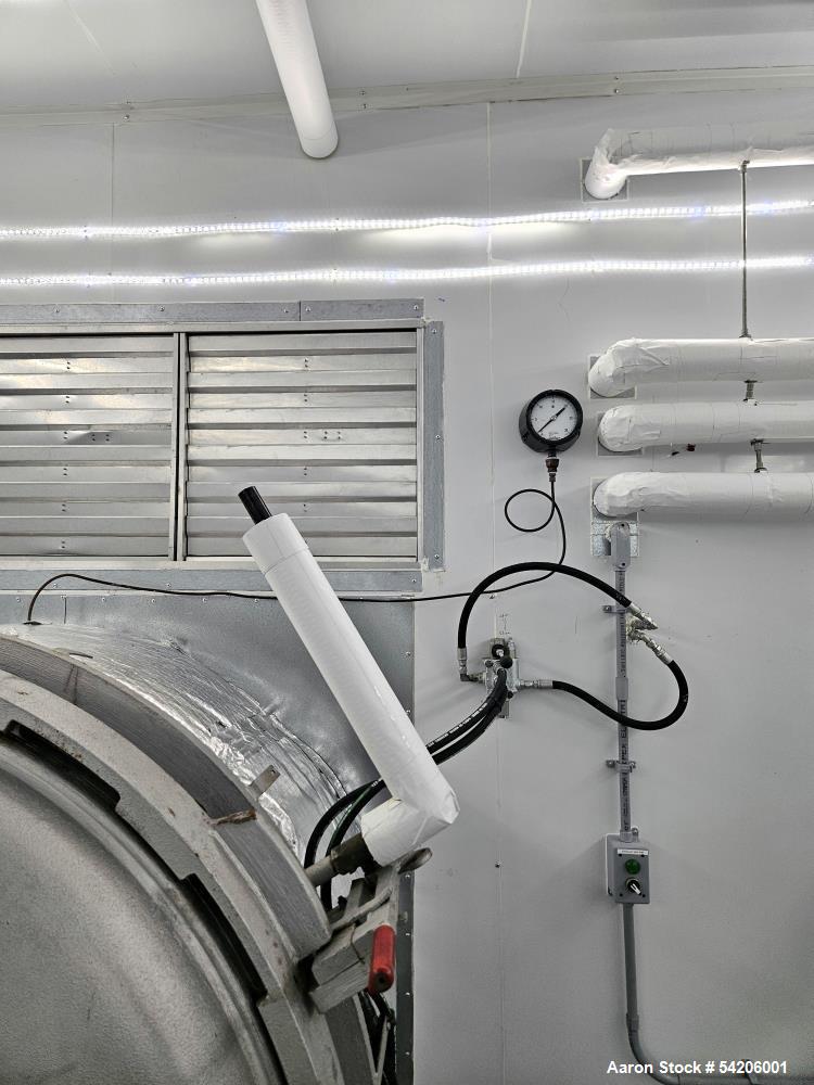 Used WSF Industries Horizontal Double-Door Pressure Vessel / Autoclave | 40’ x 5’3” | 30 PSI Steam Heated | Rebuilt 2019 | Includes Roll Carts & Bins